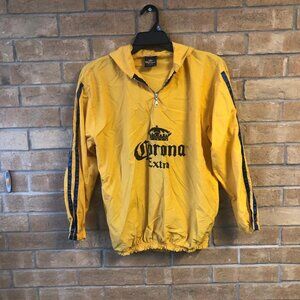 Vintage 80s Corona Extra Yellow Pullover Windbreaker Hooded Men's Small/Medium